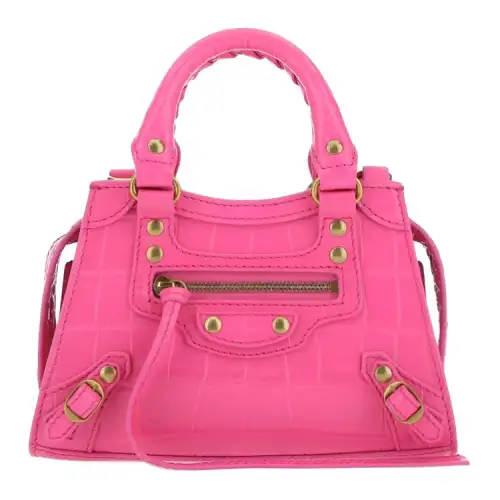 Balenciaga Cow Leather Biker Bag Handbag Women's Pink