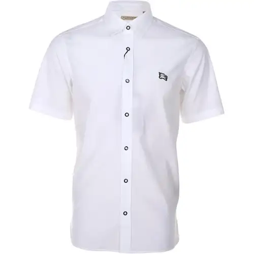 Burberry Shirts Men's White Lapel Moderate Straight Fit