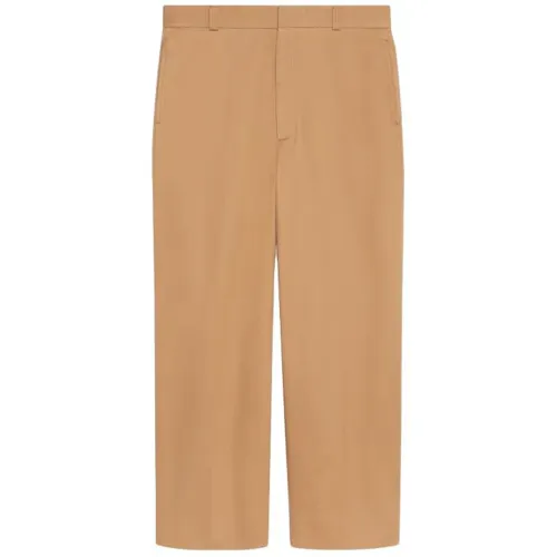 GUCCI Cotton Drill Trousers Casual Pants Men's Light Brown