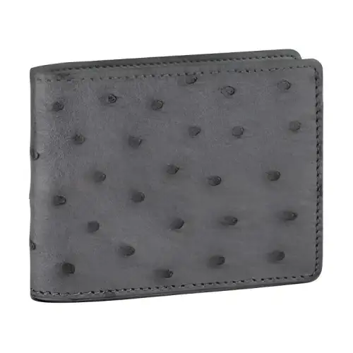 LOUIS VUITTON Multiple Ostrich Leather Wallet Unisex Gray