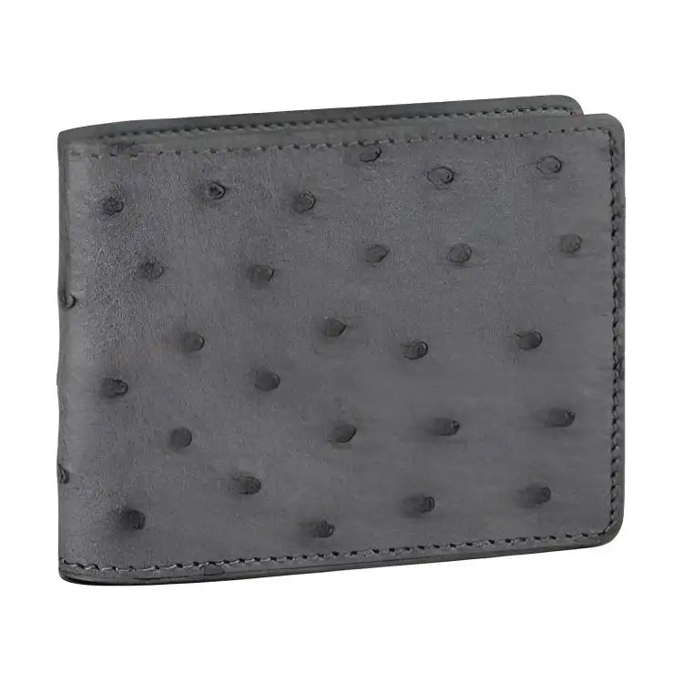 LOUIS VUITTON Multiple Ostrich Leather Wallet Unisex Gray