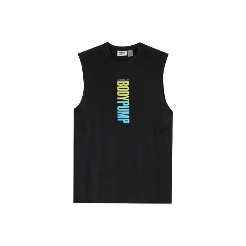 Reebok Tank Tops Men's Black Crew Neck Moderate Straight Fit