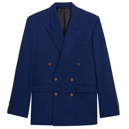 Balenciaga Business Suits Women's Marine Blue Suit Collar