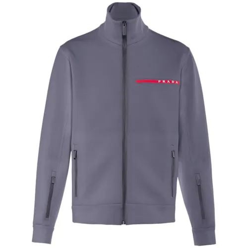 PRADA Jackets Men's Iron Gray Stand Collar Moderate Other