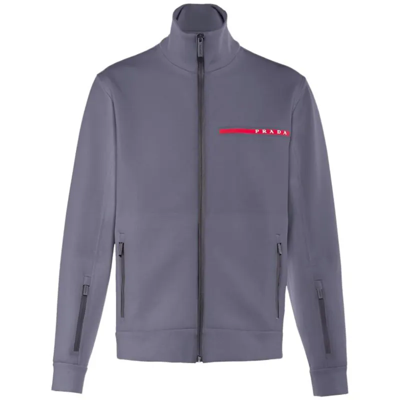 PRADA Jackets Men's Iron Gray Stand Collar Moderate Other