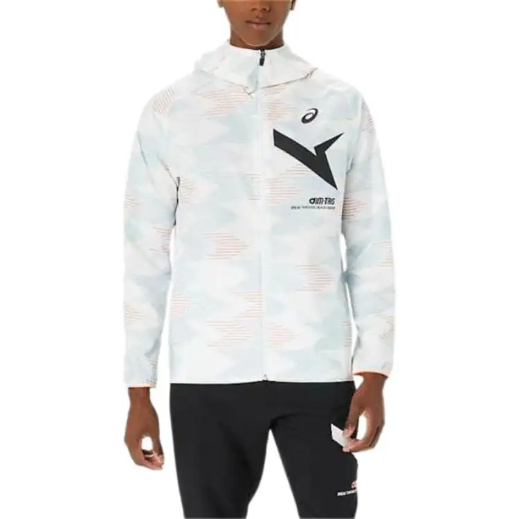 ASICS A I M Stretch Cross Graphic Hoodie Jacket Jackets & Coats Unisex Bright White