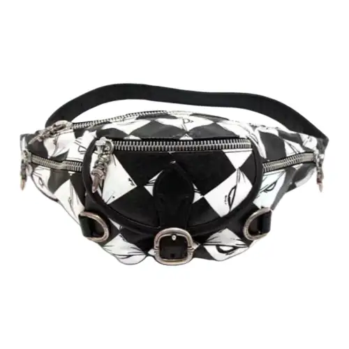 Chrome Hearts Calfskin Fanny Pack Mini Women's Black White