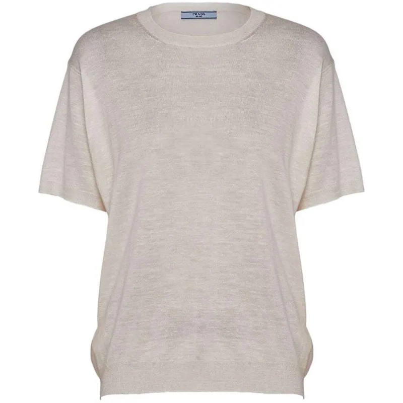 Prada logo-jacquard silk jumper