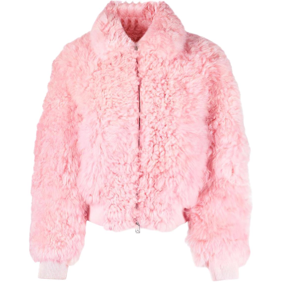 Bottega Veneta Cropped Coats Women's Pink Lapel Moderate