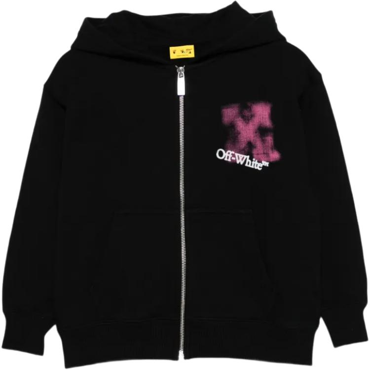 Детское худи OFF-WHITE на молнии (черное)