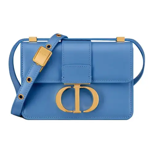 DIOR Montaigne Collection 30 Polished Calfskin Crossbody Bags Mini Women's Klein Blue
