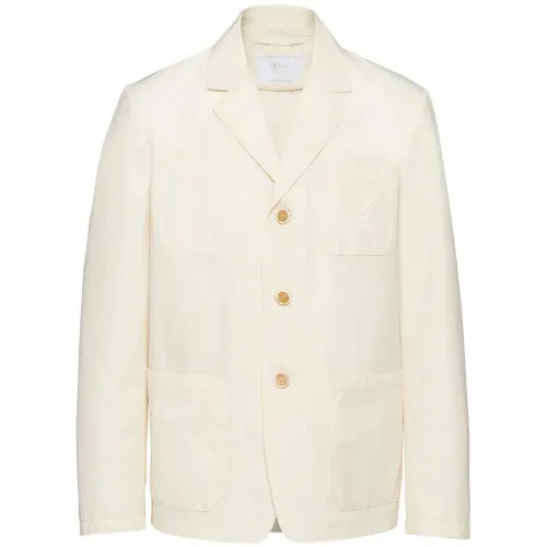 PRADA Jackets Men's Ecru Suit Collar Moderate Other