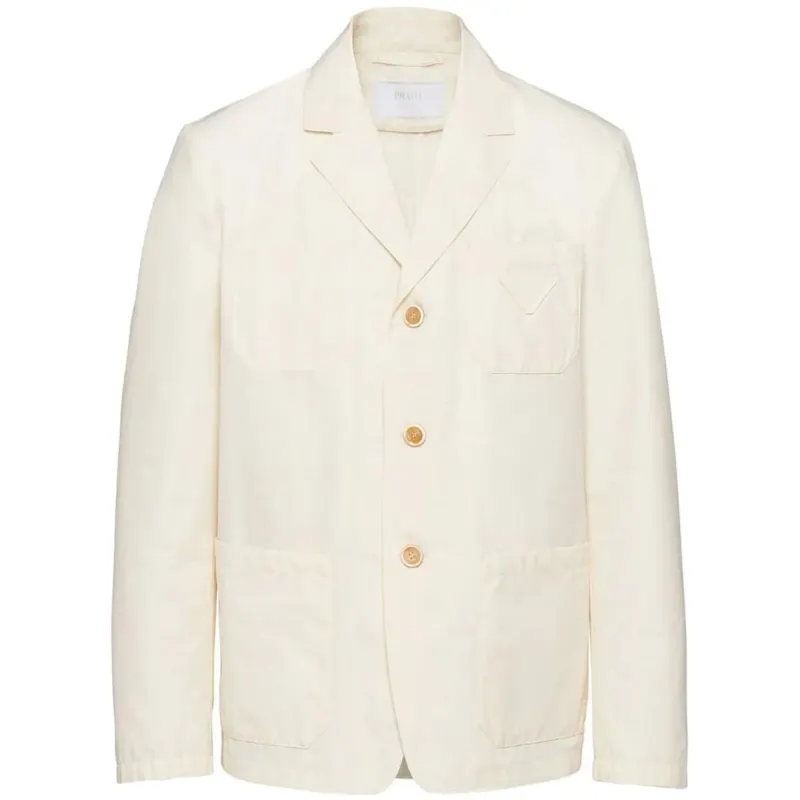 PRADA Jackets Men's Ecru Suit Collar Moderate Other
