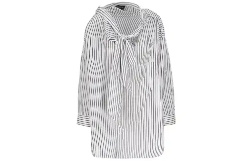 Balenciaga Pinstripe Knotted Shirt