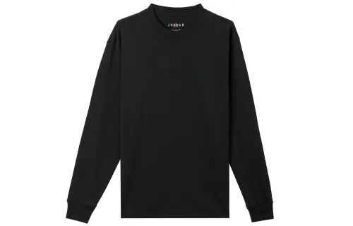 Jordan Wordmark T Shirts Men's Black Crew Neck Moderate