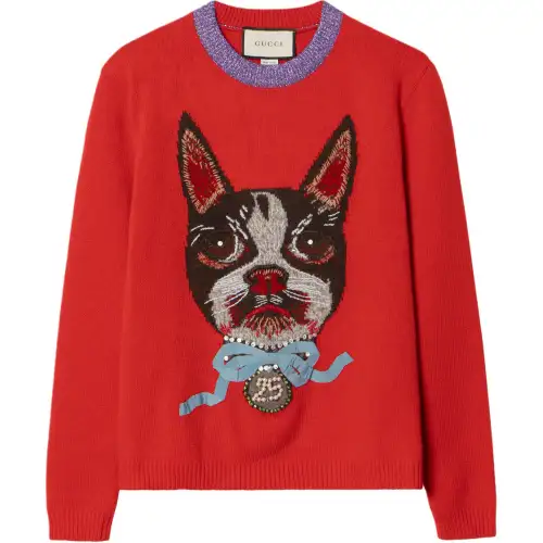 GUCCI Sweaters Women's Red Crew Neck Moderate Other