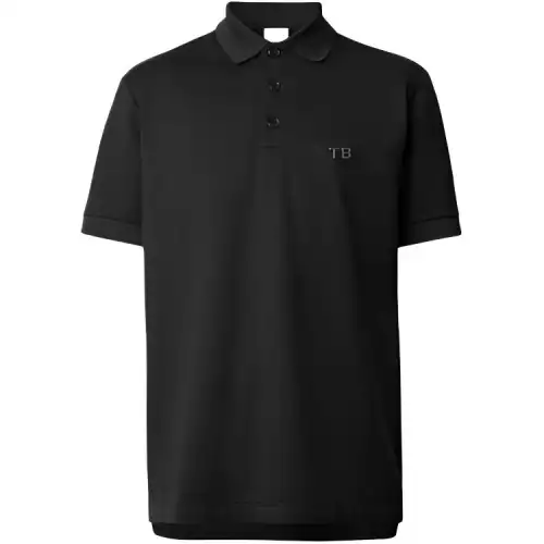 Burberry Polo Shirts Men's Black Polo Collar Moderate Straight Fit