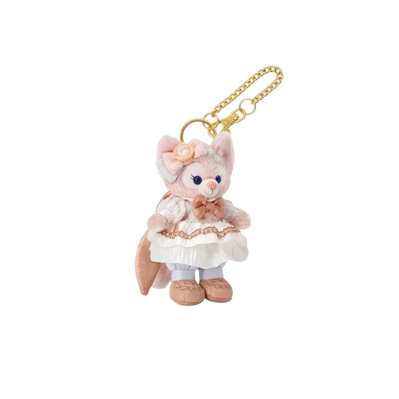 Disney Disney × DISNEYLAND 2025 Lina Belle Fantasy Celebration Candy Decorated Bow Keychain Plush Pendant 13.5cm High Shanghai Disney