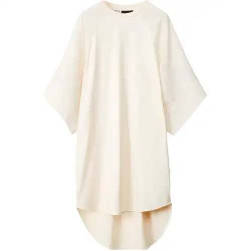 LOEWE Short Sleeved Dresses Women's Light Umber Crew Neck Moderate