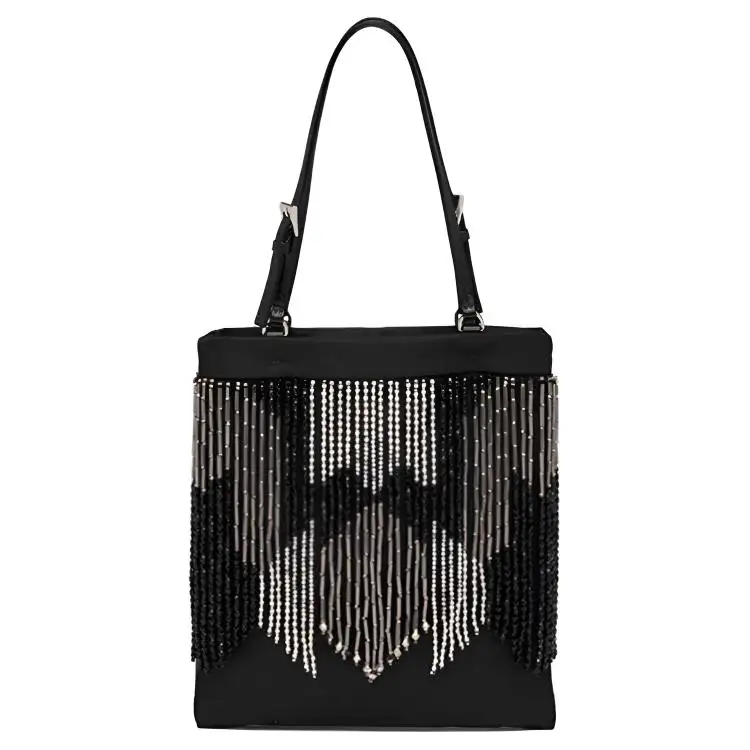 PRADA Nylon Handbag Unisex Black