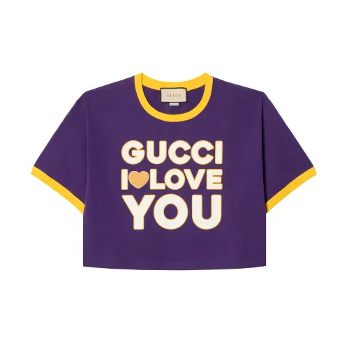 GUCCI SS23 Drop Shoulder Sleeve T Shirt Women's Dark Purple