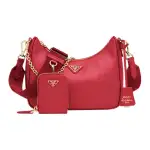 PRADA Re Edition Leather Shoulder Bag Women's Red