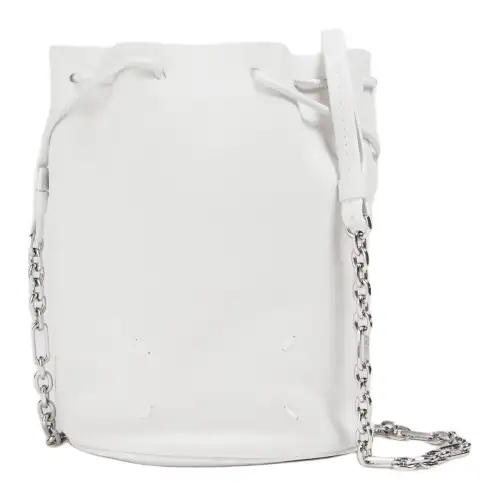 Maison Margiela Leather Bucket Bags Crossbody Bag, Shoulder Bag Women's White