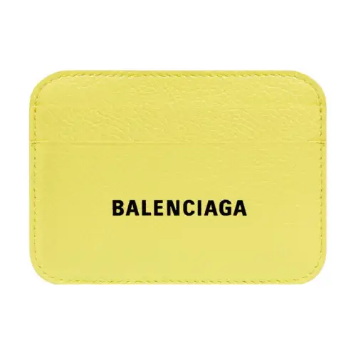 Balenciaga Grain Calfskin Card Holder Regular Women's Yellow