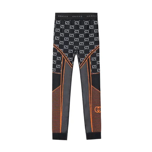 GUCCI Gg Jersey Jacquard Leggings Black/Orange