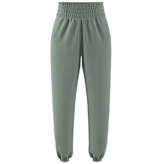 Adidas Knitted Sweatpants Women's Dusty Green Moderate Cuffed Pants