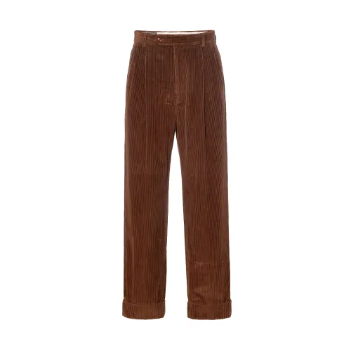 GUCCI Casual Pants Men's Brown Moderate Straight Fit Pants