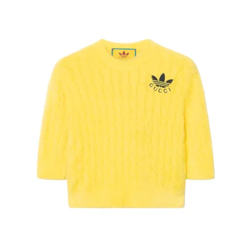 GUCCI x Adidas Originals Adidas X Gucci Collaboration Collection SS23 Crop Top Women's Yellow