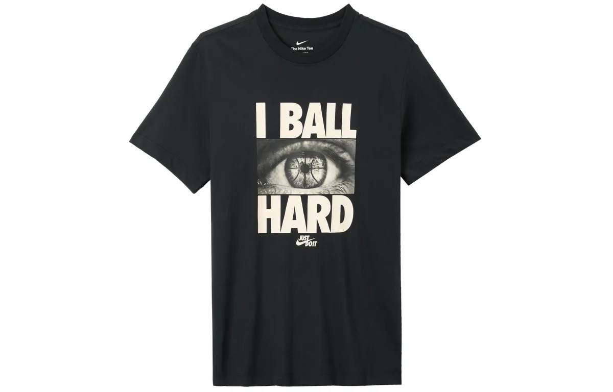 Nike T-Shirts Men's Black Crew Neck Moderate