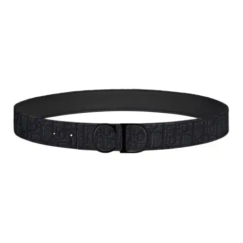 DIOR Cow Leather Belts Men's Black 3.5cm