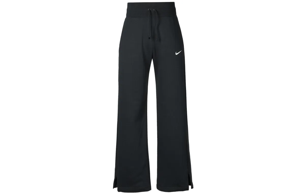 Nike Women's Phoenix Fleece High Waisted Wide Leg Sweatpants Black/Sail