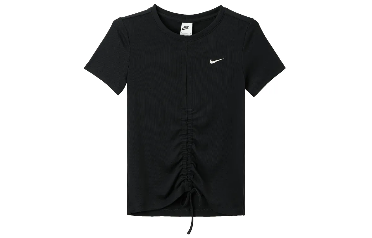 Nike T-Shirts Women's Black Crew Neck Moderate Straight Fit