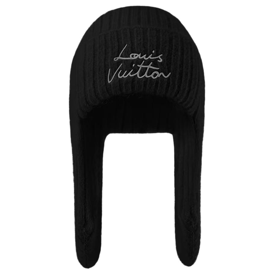 Женская шапка Louis Vuitton (черная)