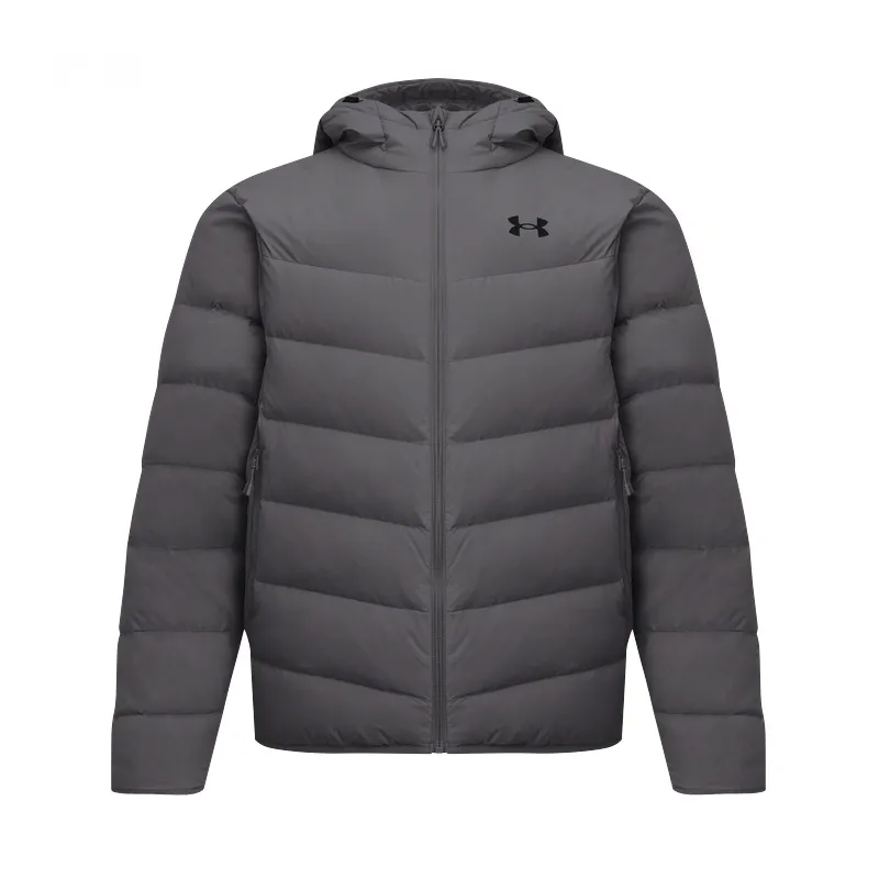 Under Armour Down Jackets Men's Gray Hooded Moderate Other