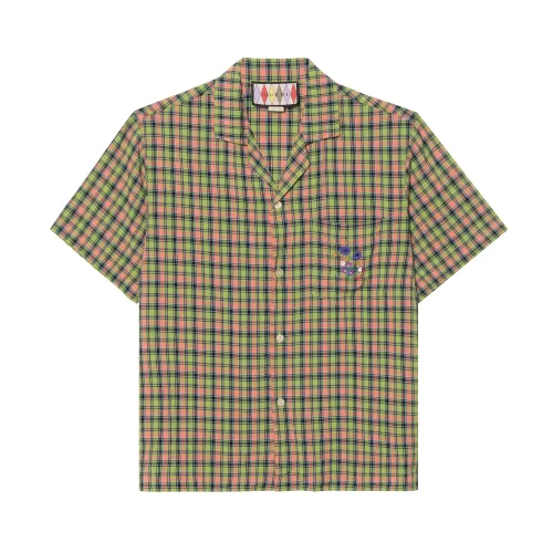 GUCCI Shirts Men's Multicolor Cuban Collar Moderate Shirt