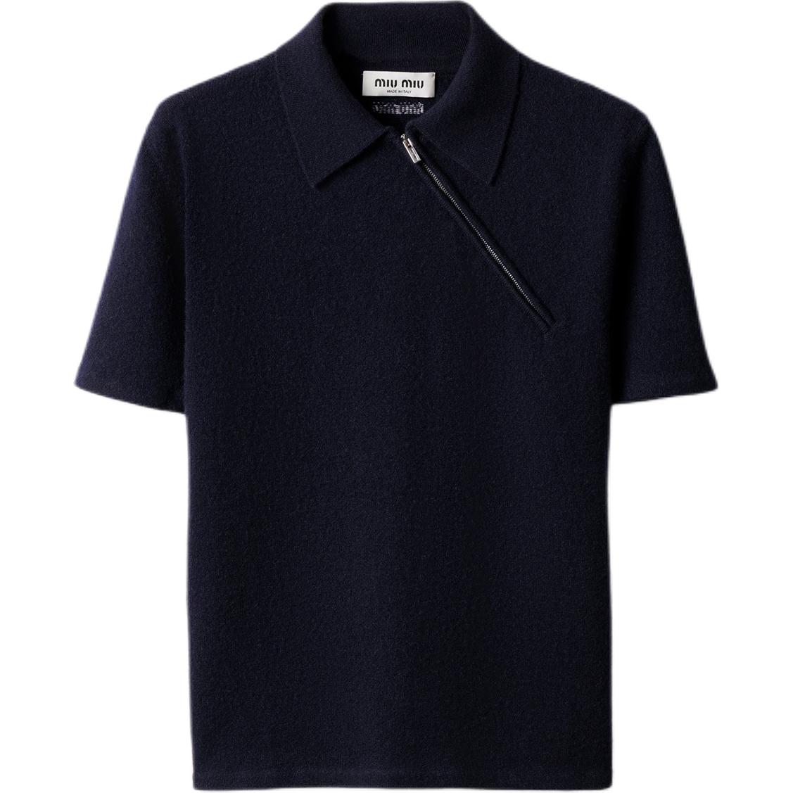 Женская футболка-поло MIU MIU Cashmere Polo (серая)