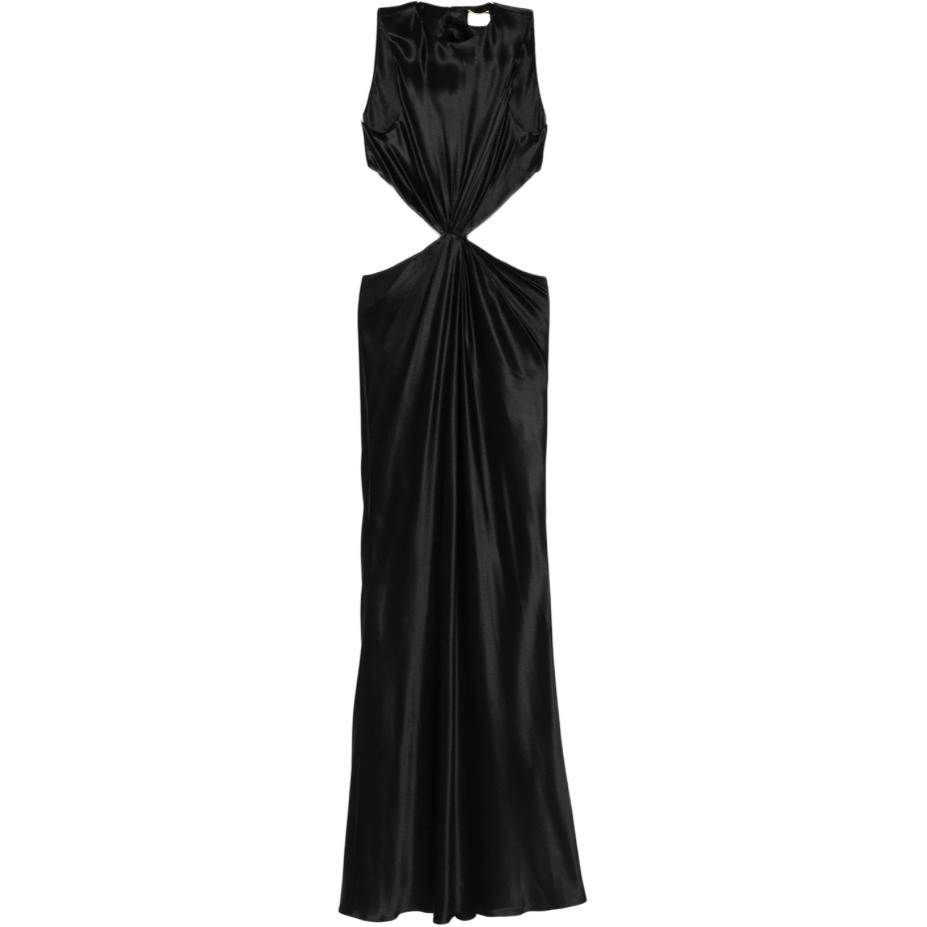 SAINT LAURENT Cut Out Crewneck Sleeveless Dress