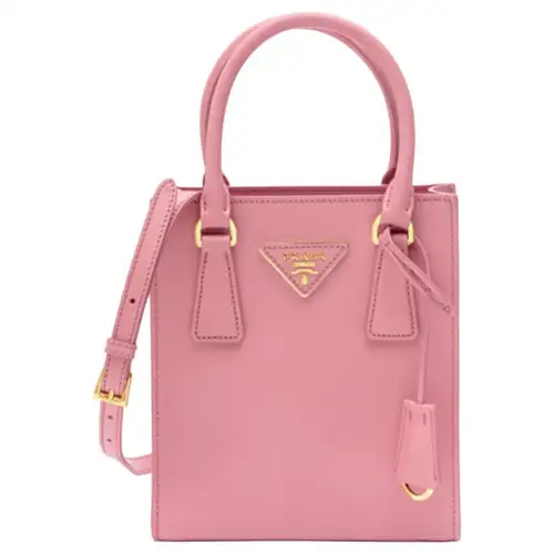 PRADA Saffiano Leather Handbag Regular Women's Pink Purple