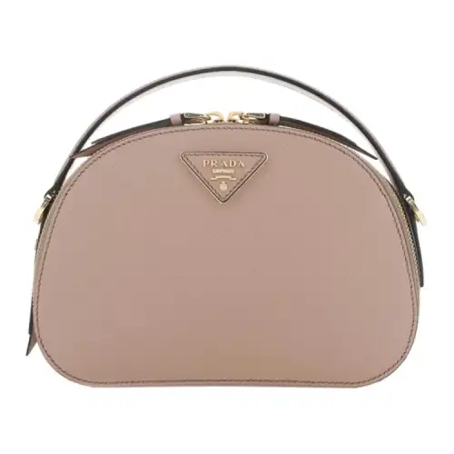 PRADA Saffiano Leather Handbag Regular Unisex Khaki