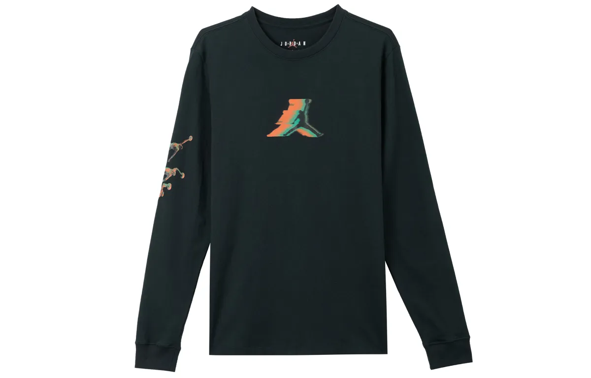 Jordan T-Shirts Men's Black Crew Neck Moderate Straight Fit