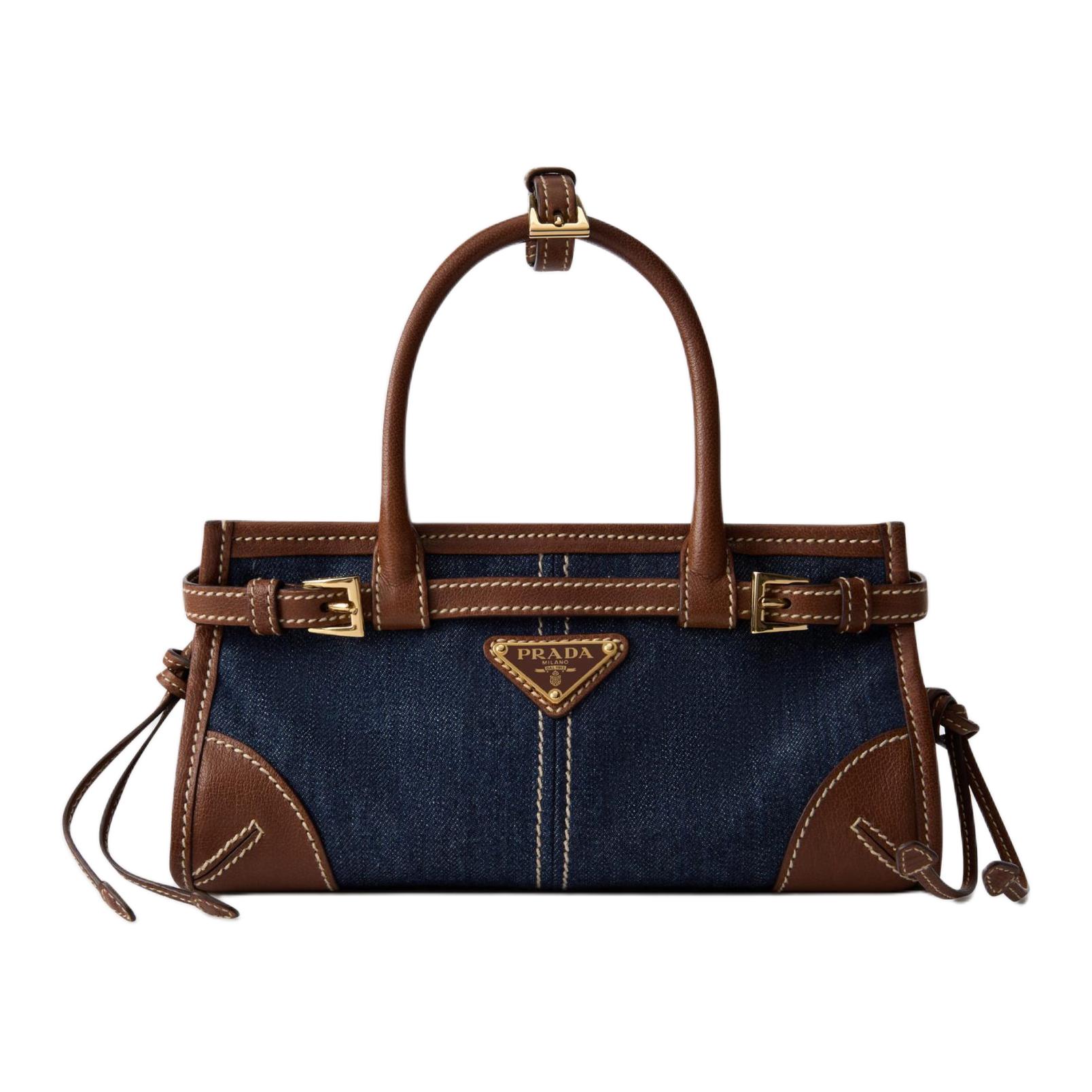 Женская сумка Prada Bonnie (сине-коричневая)