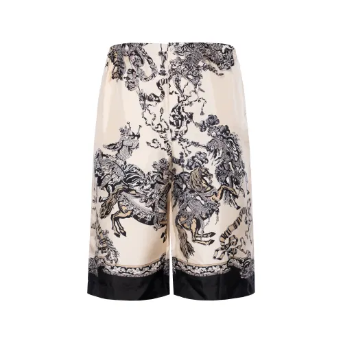 GUCCI Button Detailed Graphic Printed Shorts