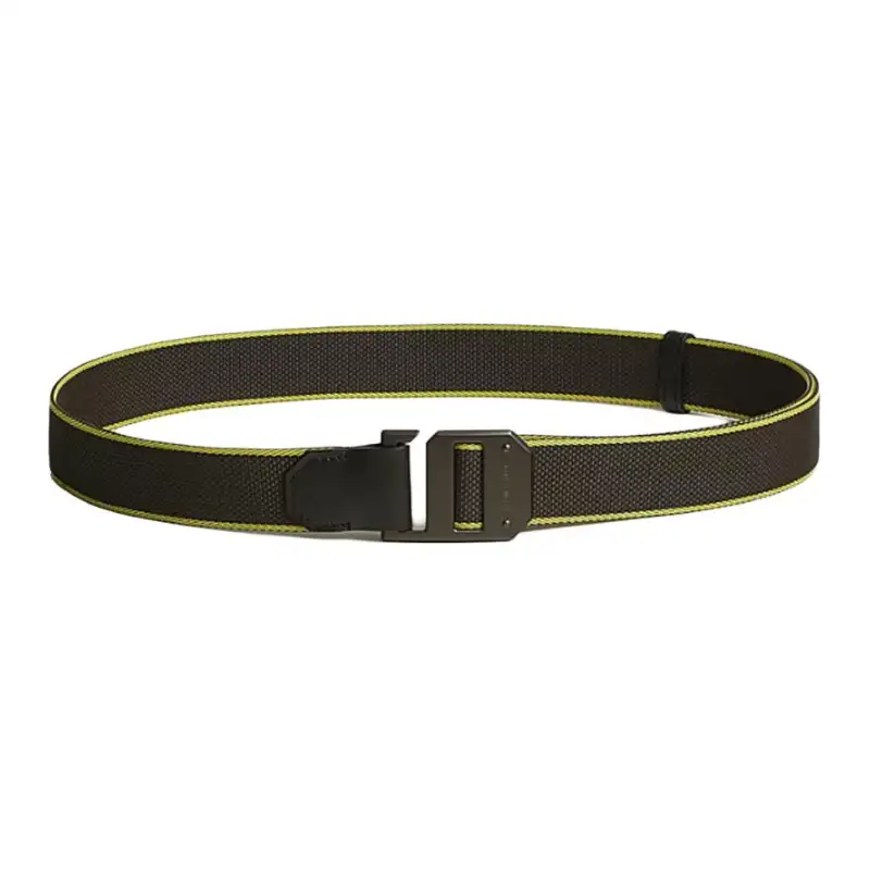 HERMES Cow Leather, Leather Polyamide, Aluminum Leather Belts Men's Width 3cm