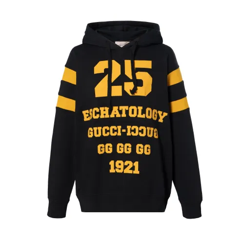 GUCCI Hooded Graphic Sweatshirt Black