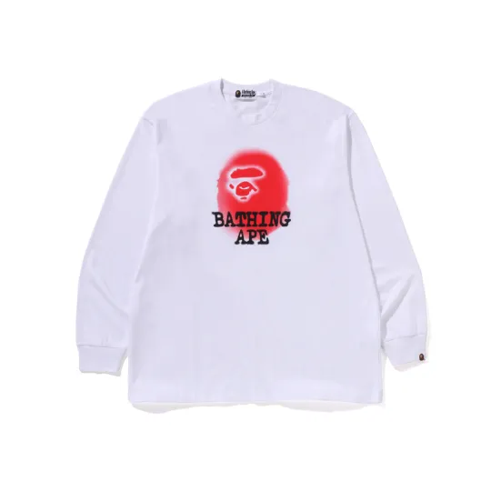 A Bathing Ape Ape Head spray-paint long-sleeve T-shirt
