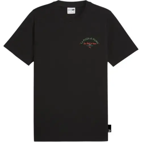 PUMA T Shirts Men's Black Crew Neck Moderate Straight Fit